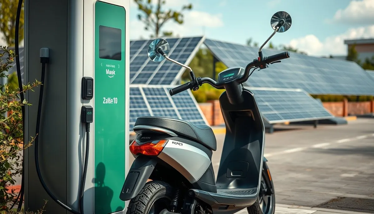 Estación de carga para scooters eléctricos con energía sostenible urbana