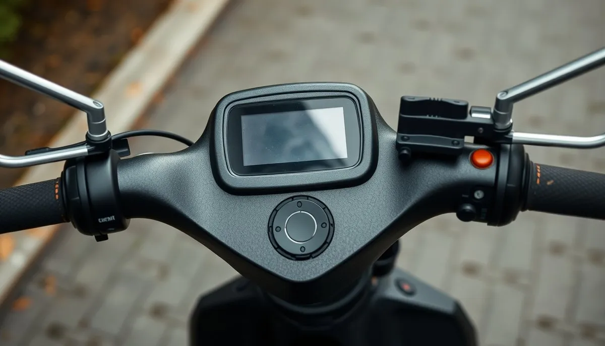 Panel de control y manillar de scooter eléctrico con pantalla LED y frenos