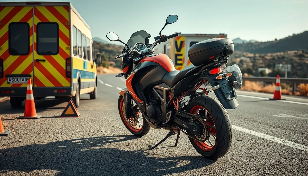 Moto eléctrica averiada con asistencia en carretera en España