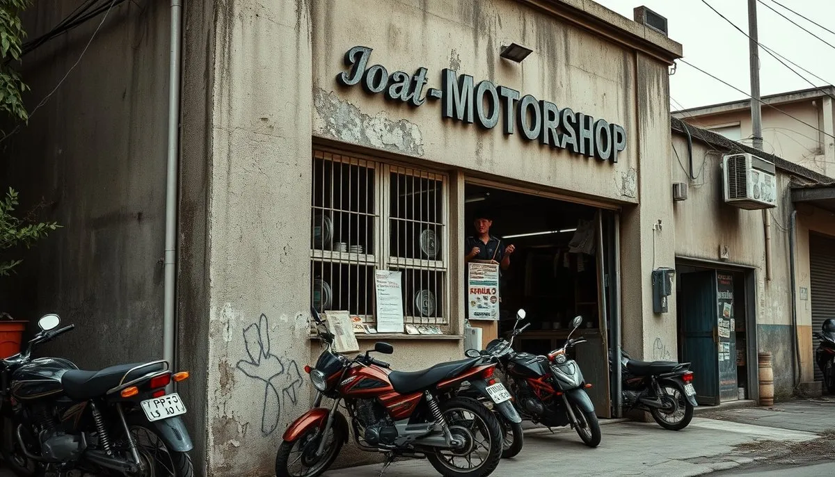 Exterior taller motocicletas con servicios tradicionales y eléctricos