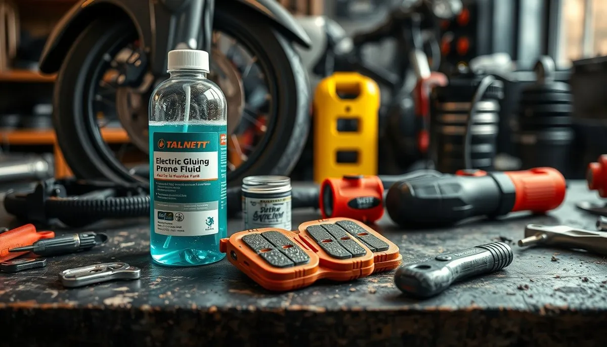 Repuestos y componentes para mantenimiento de moto eléctrica sobre mesa
